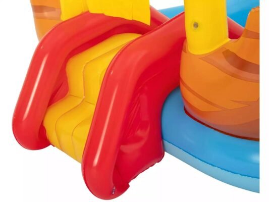 Bestway Piscine et Toboggan Gonflable Wild West - 264 x 188 x 140 cm - Centre et Espace de Jeux Pour Enfants - 53118