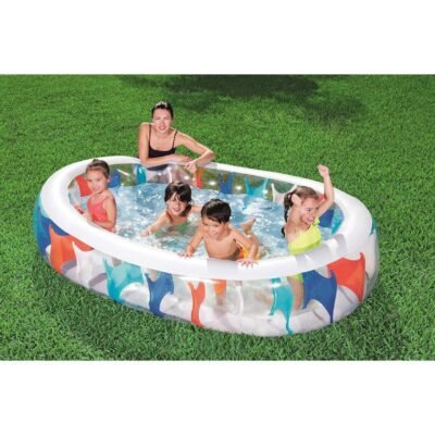 Bestway Piscine Elliptique Gonflable Familiale Grande 229 × 152 × 51 cm - 54066