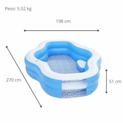 Piscine Gonflable Bestway Splashview Familiale Avec Sièges Et Porte-gobelets 270 × 198 × 51 cm - 54409