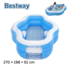 Piscine Gonflable Bestway Splashview Familiale Avec Sièges Et Porte-gobelets 270 × 198 × 51 cm - 54409