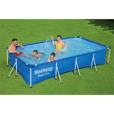Piscine Hors Sol Rectangle Bestway Steel Pro 400 x 211 x 81 cm Avec Pompe De Filtration d'eau - 56424