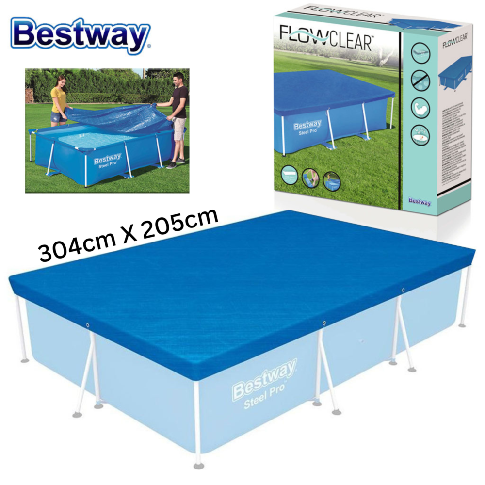 Bache et Couverture Bestway De Piscine Hors-Sol Rectangulaire 300x201cm 4 saisons - 58106
