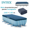 غطاء حماية مسبح إنتكس للمسابح المستطيلة (2.60 م × 1.60 م) لجميع الفصول - Intex 28036 Bâche et Couverture De Protection Intex pour Piscine Rectangulaire 2.60m x 1.60m 4 saisons - 28036