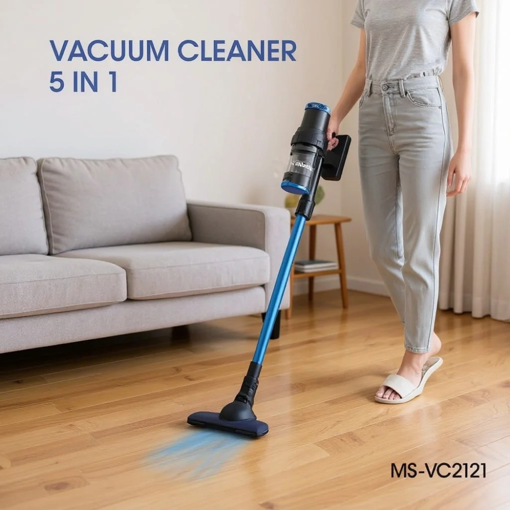 Aspirateur Balai et à main 5en1 Multismart 500 W 550 mL avec 5 Accessoires et Support Mural - MS-VC2121 Aspirateur Balai et à main 5en1 Multismart 500 W 550 mL avec 5 Accessoires et Support Mural - MS-VC2121 – Image 2