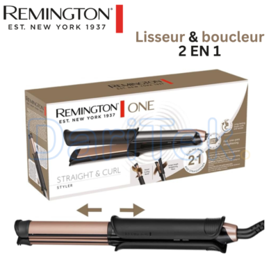 Remington Lisseur et Boucleur 2en1 avec Revêtement Céramique et Température Réglable - Straight & Curl Styler S6077