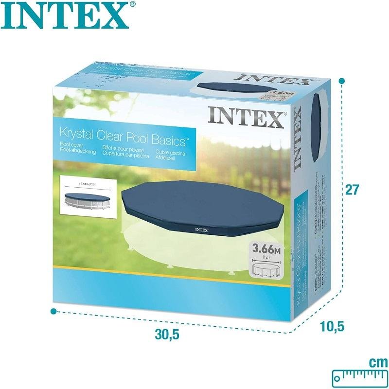 غطاء حماية إنتكس للمسابح الدائرية بمقاس 3.66 متر – Intex 28031 Bâche et Couverture De Protection Intex pour Piscine Ronde 3.66m - 28031