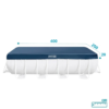 غطاء حماية مسبح إنتكس للمسابح المستطيلة (4.00 م × 2.00 م) لجميع الفصول - Intex 28037 Bâche et Couverture De Protection Intex pour Piscine Rectangulaire 4.00m x 2.00m 4 saisons - 28037