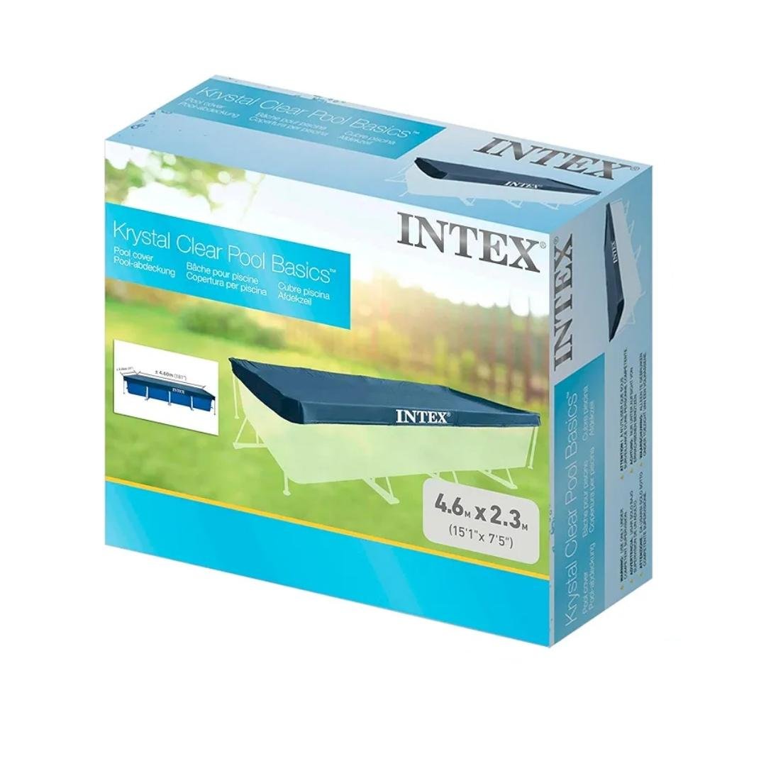 غطاء حماية مسبح إنتكس للمسابح المستطيلة (4.50 م × 2.20 م) لجميع الفصول - Intex 28039 Bâche et Couverture De Protection Intex pour Piscine Rectangulaire 4.50m x 2.20m 4 saisons - 28039