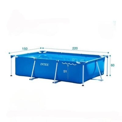 Piscine Hors Sol Metal Frame INTEX Rectangulaire 220 × 150 × 60 cm Familiale Facile à monter - 28270NP
