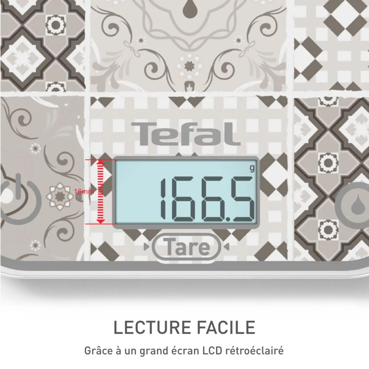 Balance de Cuisine Électronique En Verre Tefal Optiss 5kg avec Fonction Tare – BC50D6V0 Balance Électronique de Cuisine En Verre Tefal Optiss 5kg avec Fonction Tare – BC50D6V0