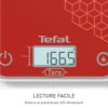 ميزان مطبخ إلكتروني زجاجي Tefal Optiss بسعة 5 كجم مع وظيفة التصفير (Tare) – BC50D7V0 Balance de Cuisine Électronique En Verre Tefal Optiss 5kg avec Fonction Tare – BC50D7V0