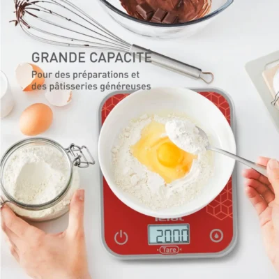 Balance de Cuisine Électronique En Verre Tefal Optiss 5kg avec Fonction Tare – BC50D7V0