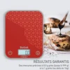 ميزان مطبخ إلكتروني زجاجي Tefal Optiss بسعة 5 كجم مع وظيفة التصفير (Tare) – BC50D7V0 Balance de Cuisine Électronique En Verre Tefal Optiss 5kg avec Fonction Tare – BC50D7V0
