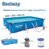 Piscine Hors Sol Rectangle Bestway Steel Pro 300 x 201 x 66 cm Avec Pompe De Filtration d'eau Facile a monter - 56411