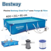 Piscine Hors Sol Rectangle Bestway Steel Pro 400 x 211 x 81 cm Avec Pompe De Filtration d'eau - 56424