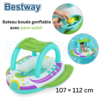Bateau Bouée Gonflable Avec Pare-Soleil Bestway 1.07m x 1.12m Voiture Avec Volant - 34149