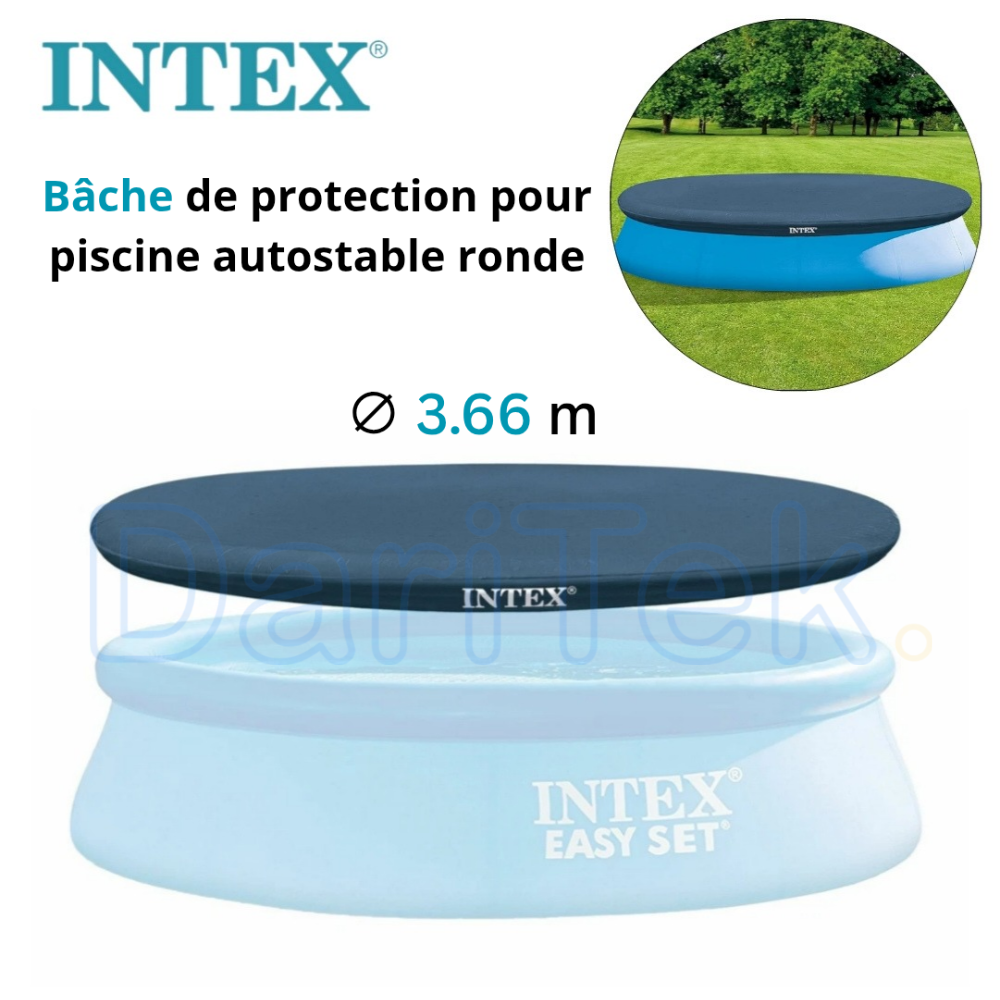 Bâche et Couverture De Protection Intex pour Piscine Ronde 3.66m - 28022