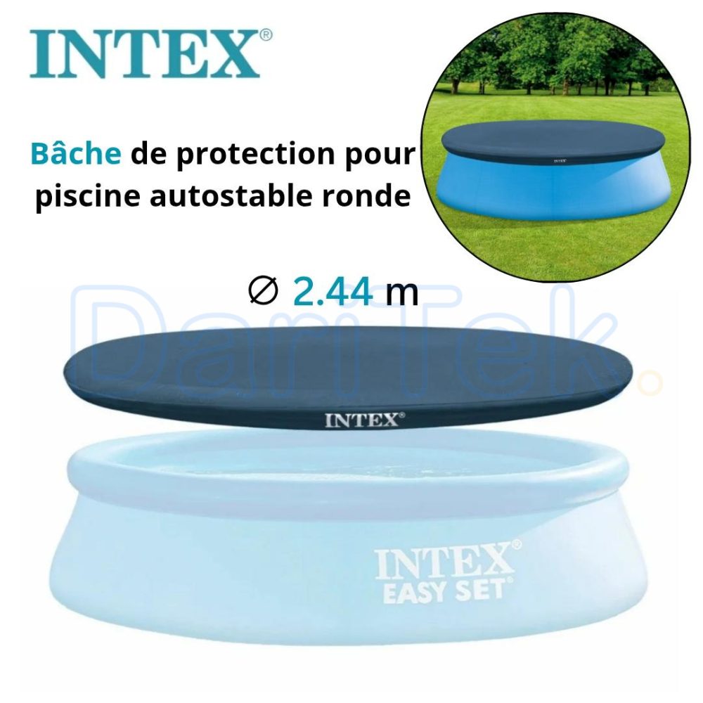 Bâche et Couverture De Protection Intex pour Piscine Ronde 2.44m - 28020