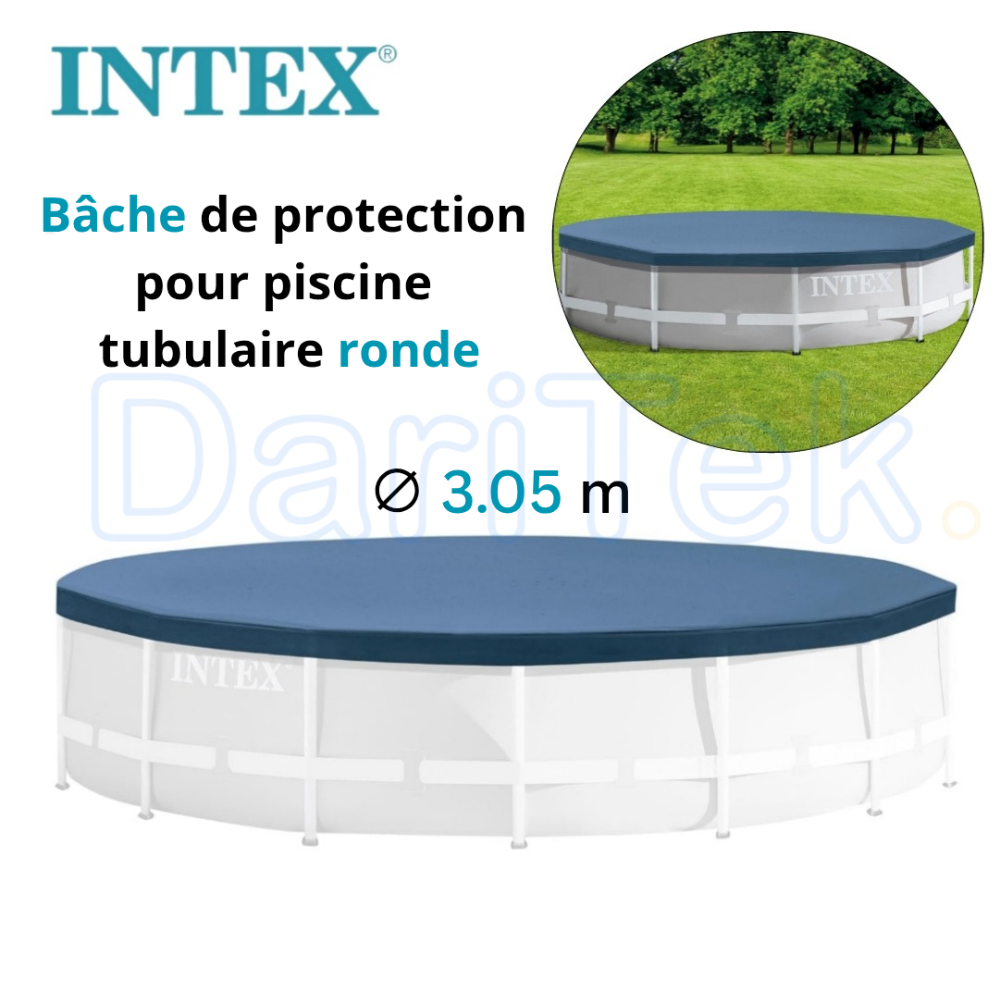 Bâche et Couverture De Protection Intex pour Piscine Ronde 3.05m - 28030
