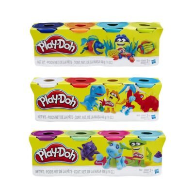 Play Doh Pack de 4 Pots Recharge de Pate à Modeler pour Enfants