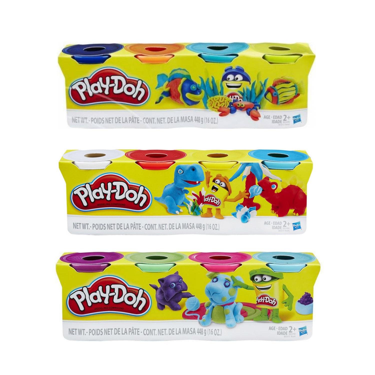 مجموعة عجينة Play-Doh مكونة من 4 علب – عبوة إعادة تعبئة عجينة التشكيل للأطفال Play Doh Pack de 4 Pots Recharge de Pate à Modeler pour Enfants