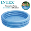 مسبح أطفال قابل للنفخ 3 حلقات 114 × 25 سم - Intex Crystal Blue 59416 Piscine Gonflable pour Enfant 3 Boudins 114 x 25 cm Intex Crystal Blue - 59416