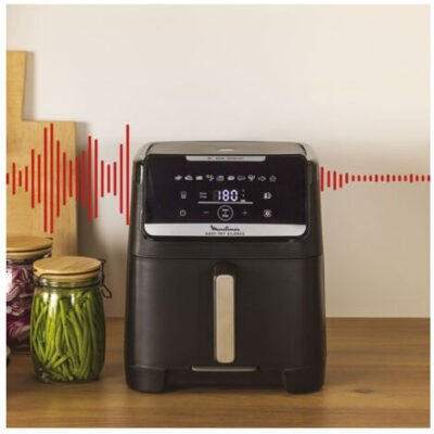قلاية هوائية بدون زيت Moulinex Easy Fry Silence سعة 7 لتر 1800 واط – إير فراير XXL أسود بشاشة لمس و10 برامج وفلتر مضاد للروائح EZ8428F0 DariTek