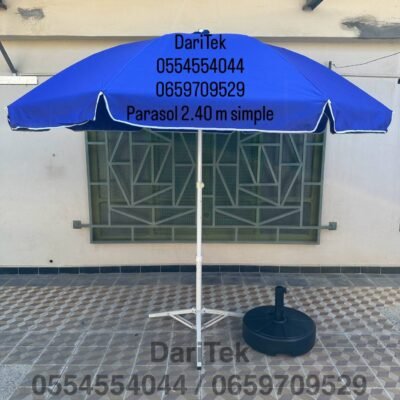 مظلة شمسية مستوردة بقطر 2.40 متر بألوان موحدة للشاطئ والحديقة (القاعدة غير مرفقة) DariTek