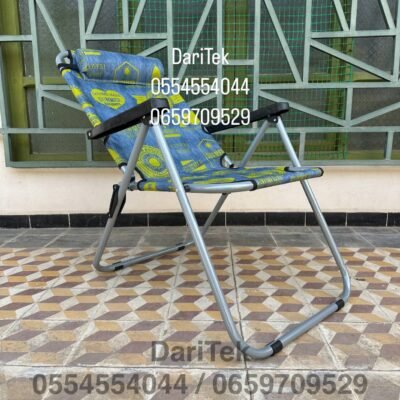 كرسي استرخاء مستورد قابل للطي مع وسادة و3 وضعيات للشاطئ والتخييم DariTek