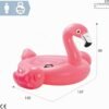 فلامنغو وردي قابل للنفخ للركوب لحمام السباحة مع مقبضين – 142 × 137 × 97 سم، حمولة 40 كغ – إنتكس INTEX 57558 DariTek