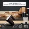 خفّاقة كهربائية يدوية Moulinex Powermix Silence بقوة 600 واط – صامتة مع 7 ملحقات وزر تيربو ومنظّم سرعة HM653910 DariTek