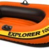 Bateau Gonflable Explorer 100 pour Enfants 1 Place – Canot Pneumatique Orange avec Corde et Dames de Nage 147 x 84 cm – INTEX 58329 – Image 2