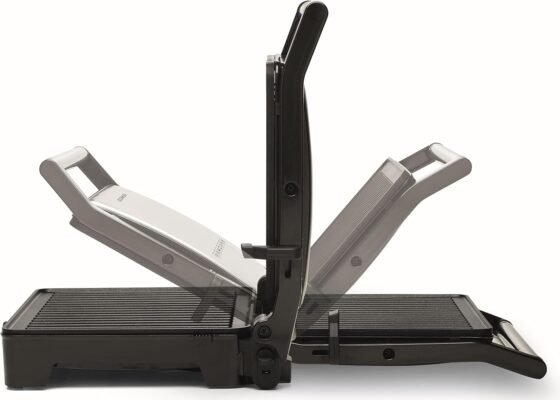 Panineuse et Grill Électrique Kenwood 2000W 3 Positions – Plaques Anti-Adhésives, Thermostat Réglable et Bac Récupérateur HGM31