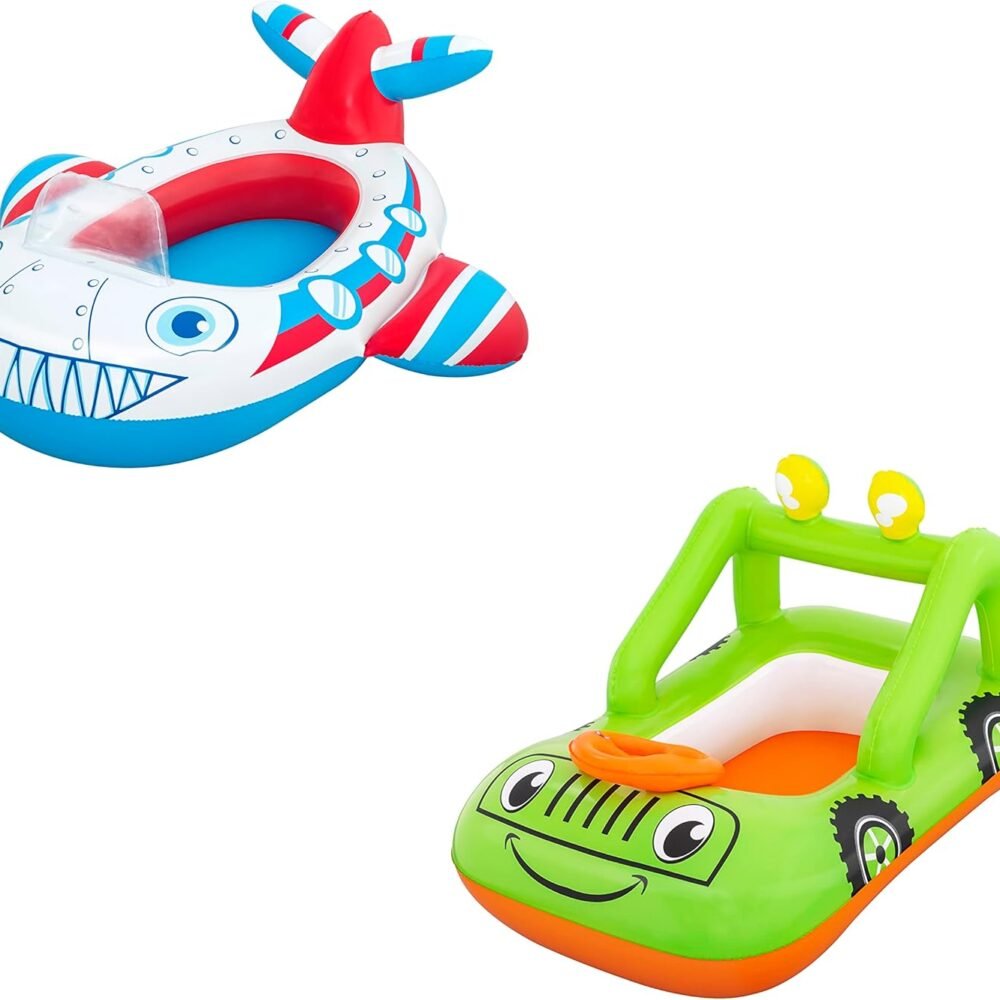 Bateau Gonflable Enfant avec Siège Lil' Navigator – Petit Canot Flottant à Graphismes Véhicule Modèles Assortis dès 3 Ans – BESTWAY 34169