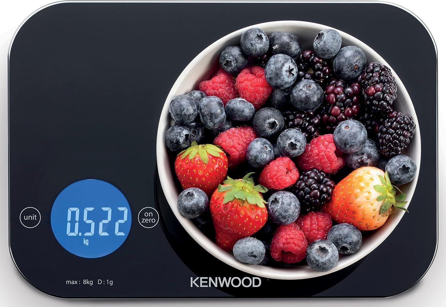Balance de Cuisine Numérique Kenwood 8 kg – Plateau Verre Trempé, Commande Tactile, Fonction Tare et 6 Unités de Mesure, Noir WEP50 Balance de Cuisine Numérique Kenwood 8 kg – Plateau Verre Trempé, Commande Tactile, Fonction Tare et 6 Unités de Mesure, Noir WEP50 – Image 2