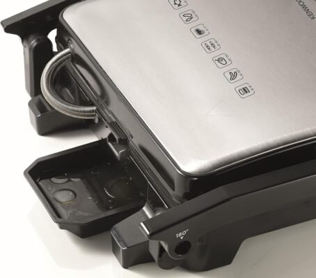 Panineuse et Grill Électrique Kenwood 2000W 3 Positions – Plaques Anti-Adhésives, Thermostat Réglable et Bac Récupérateur HGM31