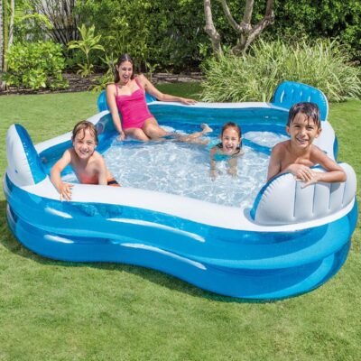 Piscine Gonflable Familiale Intex avec 4 Sièges et Dossiers - 229 x 229 x 66 cm - 56475