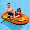 Bateau Gonflable Explorer 100 pour Enfants 1 Place – Canot Pneumatique Orange avec Corde et Dames de Nage 147 x 84 cm – INTEX 58329 – Image 4