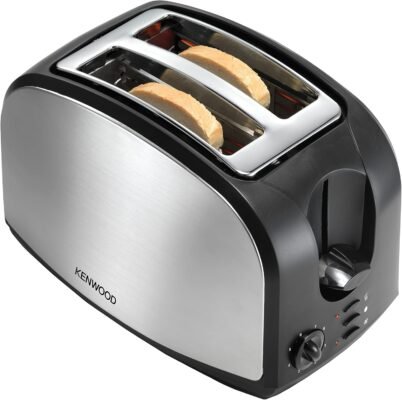 Grille-Pain Kenwood 2 Fentes 900W – Toaster Accent Collection Inox avec Décongélation, Réchauffage et Brunissage Réglable TCM01