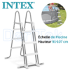Échelle de Sécurité Piscine INTEX – Hauteur 91-107 cm, Marches Amovibles, Acier Galvanisé - 28075 DariTek