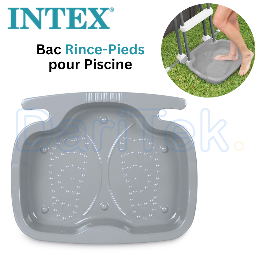 Pédiluve Piscine INTEX 29080 – Bac Rince-Pieds Antidérapant 56 x 46 x 9 cm pour Échelles INTEX