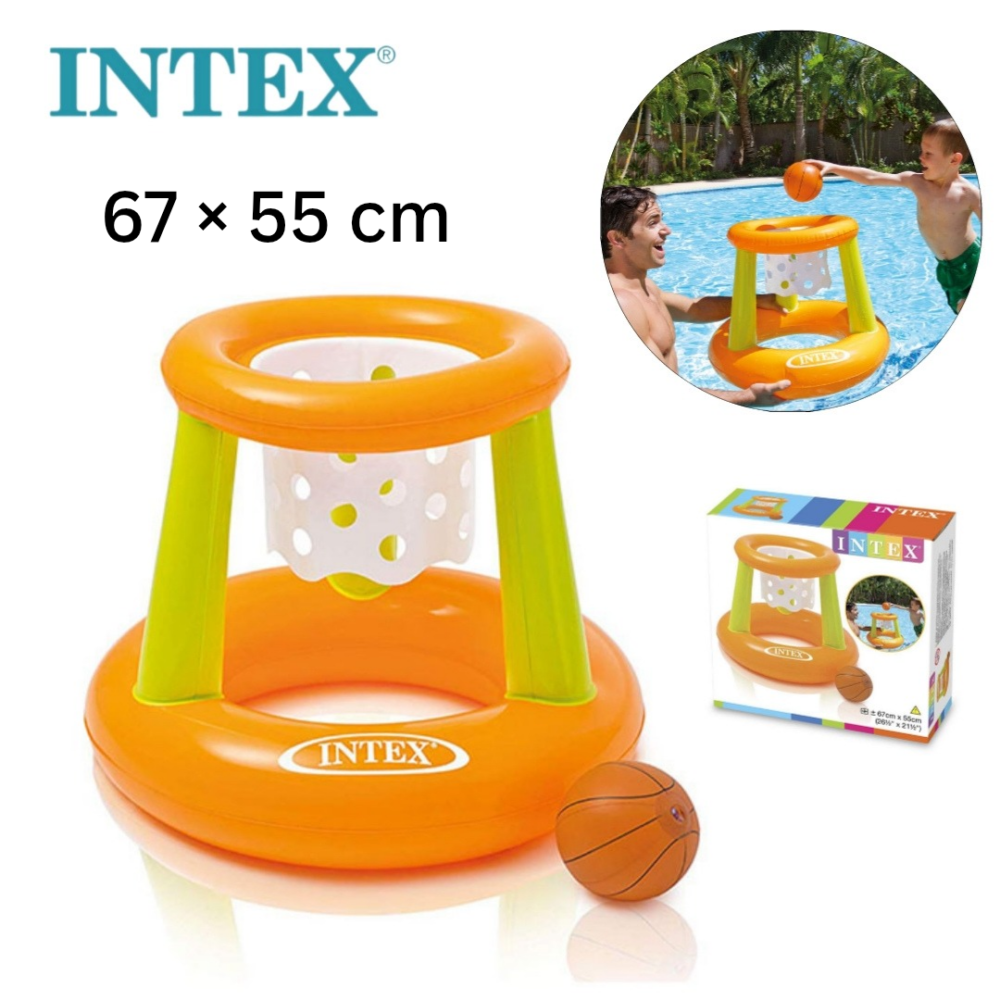 Jeu de basket-ball flottant gonflable pour piscine avec panier et ballon inclus – 67 x 55 cm – INTEX 58504