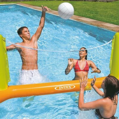 لعبة كرة طائرة عائمة قابلة للنفخ لحمام السباحة مع شبكة وكرة – 239 × 64 × 91 سم – إنتكس INTEX 56508 DariTek