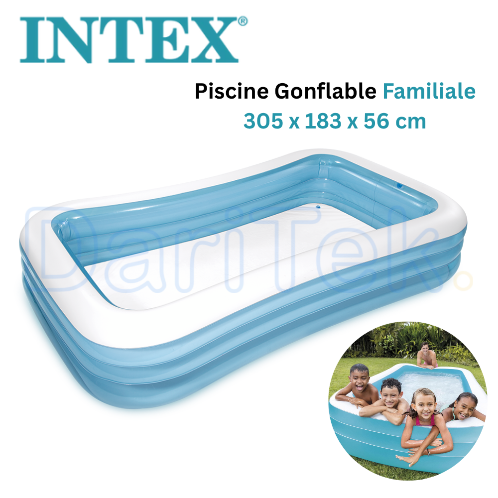 Piscine Gonflable Familiale Rectangulaire Intex Swim Center - 305 x 183 x 56 cm - 58484
