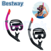 Set Masque et Tuba de Plongée Bestway INSPIRA pour Adulte – Kit Snorkeling Verre Trempé avec Valve de Purge dès 14 Ans – 24021