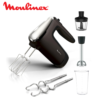Batteur et Mixeur Électrique à Main 3 EN 1 Moulinex Powermix Silence 600W – Silencieux avec 7 Accessoires, Turbo et Variateur de Vitesse HM653910
