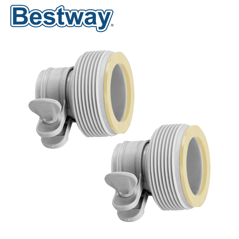 Lot de 2 Adaptateurs de Raccordement 32-38 mm pour Piscine – Connecteurs PVC Gris Compatibles Tuyaux et Buses – INTEX 29061