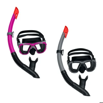 Set Masque et Tuba de Plongée Bestway INSPIRA pour Adulte – Kit Snorkeling Verre Trempé avec Valve de Purge dès 14 Ans – 24021 DariTek
