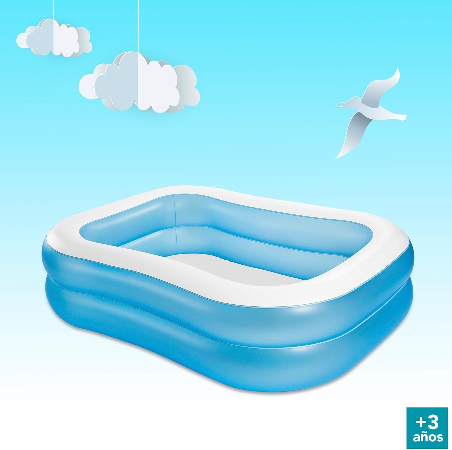 مسبح قابل للنفخ عائلي مستطيل للأطفال بحلقتين 203 × 152 × 48 سم 540 لتر – إنتكس INTEX 57180 مسبح قابل للنفخ عائلي مستطيل للأطفال بحلقتين 203 × 152 × 48 سم 540 لتر – إنتكس INTEX 57180 - الصورة 3
