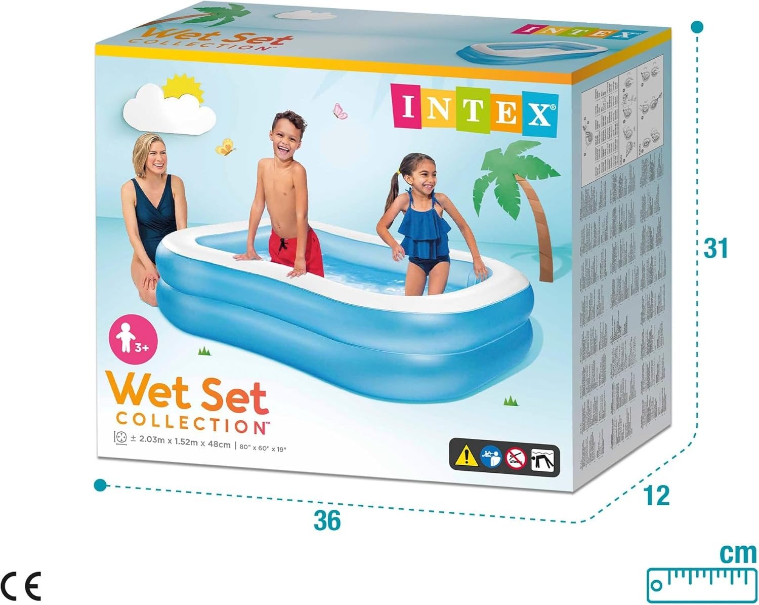 مسبح قابل للنفخ عائلي مستطيل للأطفال بحلقتين 203 × 152 × 48 سم 540 لتر – إنتكس INTEX 57180 مسبح قابل للنفخ عائلي مستطيل للأطفال بحلقتين 203 × 152 × 48 سم 540 لتر – إنتكس INTEX 57180 - الصورة 6